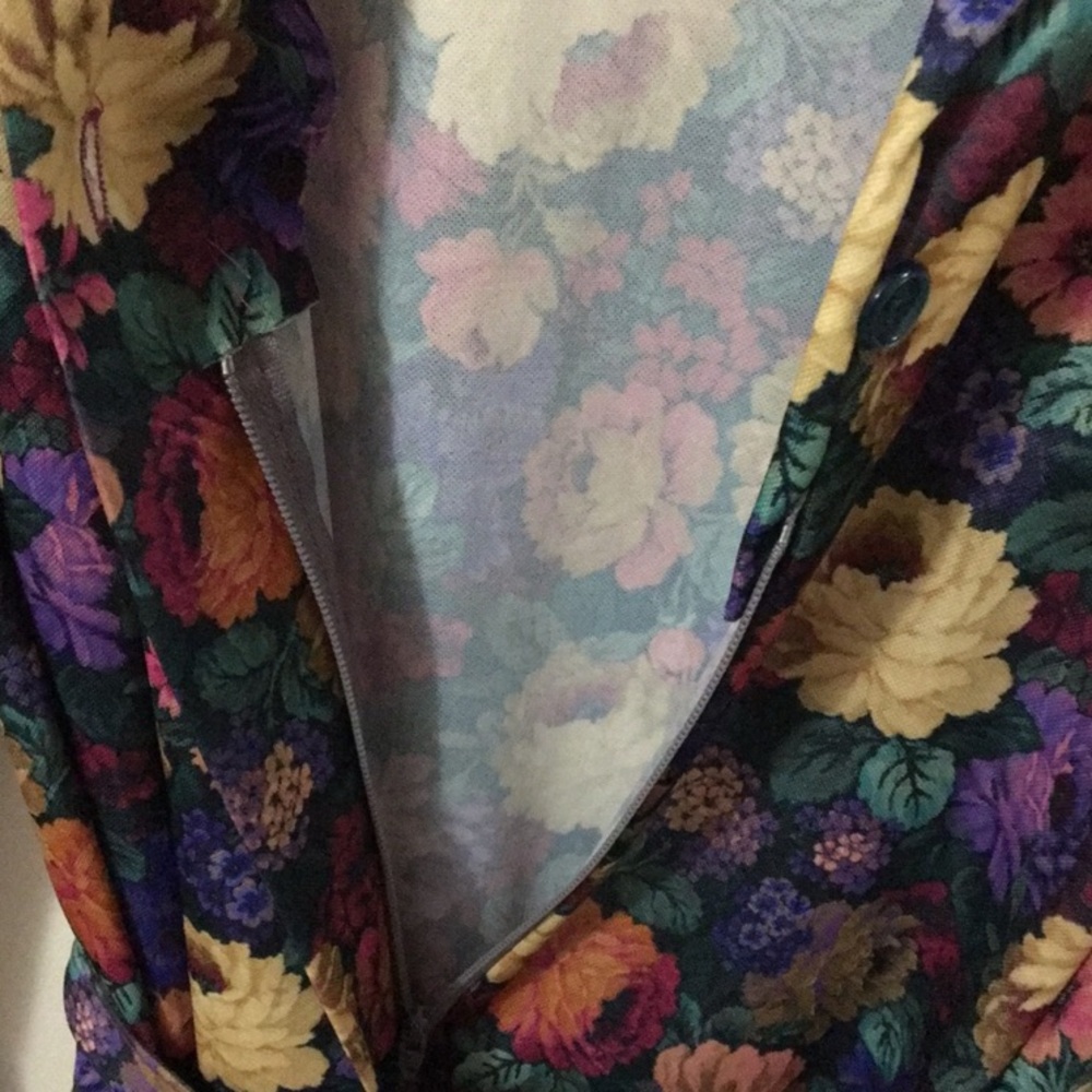 RARE NWT Vintage Nancy Frock 1970’s Floral Long Sleeve Dress, Size 16P Colorful - Picture 11 of 14